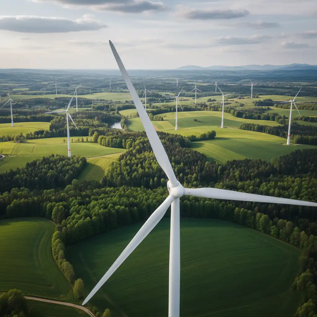 Sistema d’emmagatzematge d’energia en parc eòlic amb aerogeneradors